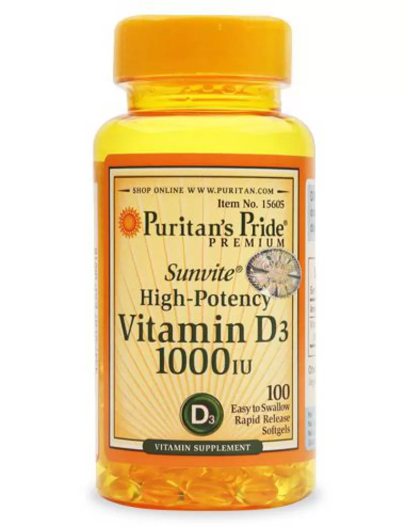 Viên Uống Puritan’s Pride Bổ Sung Vitamin D3 1000 IU 100 Viên