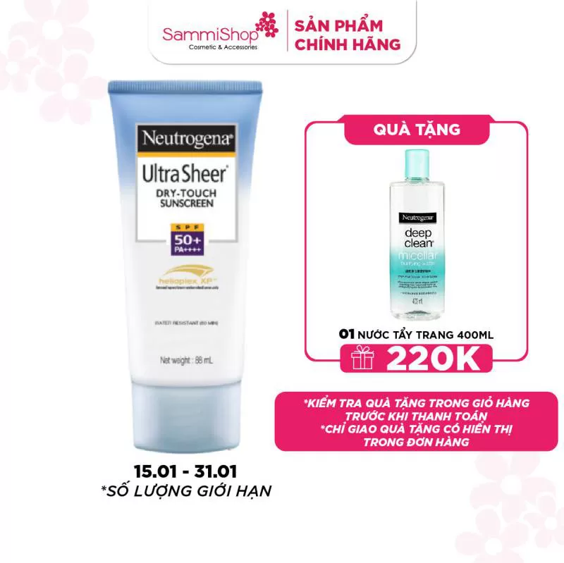 [15.01 - 31.01] Neutrogena Kem chống nắng US Dry Touch SPF 50 88ml