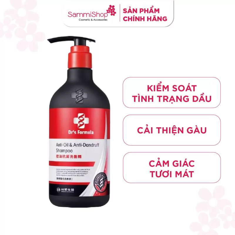 Dr's Formula Dầu Gội Kiểm Soát Dầu & Ngăn Gàu Anti-Oil & Anti-Dandruff Shampoo 580g