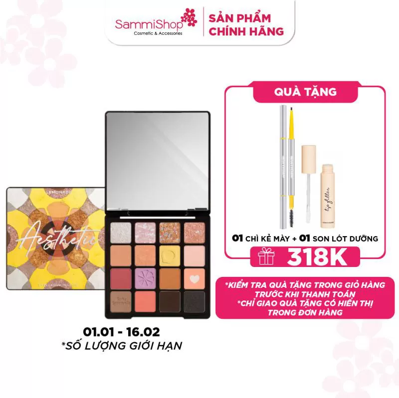 [APP+WEB 02.01 - 16.02] Lemonade Bảng mắt Aesthetic Eyeshadow Palette 16 ô 20.8g #Version 2
