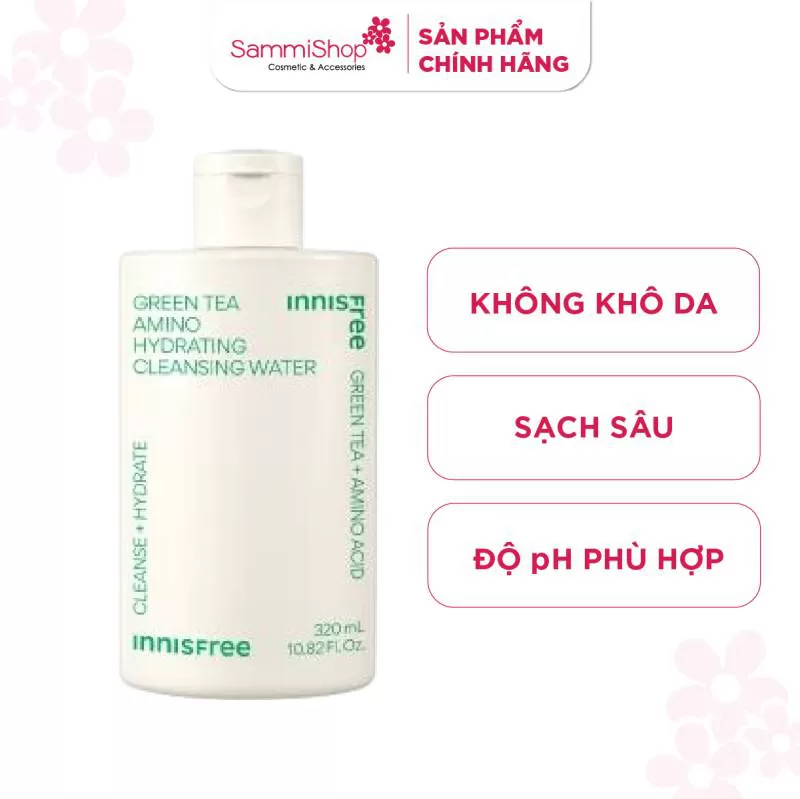 Innisfree Nước tẩy trang dưỡng ẩm từ trà xanh Green Tea Amino Hydrating Cleansing Water 320ml