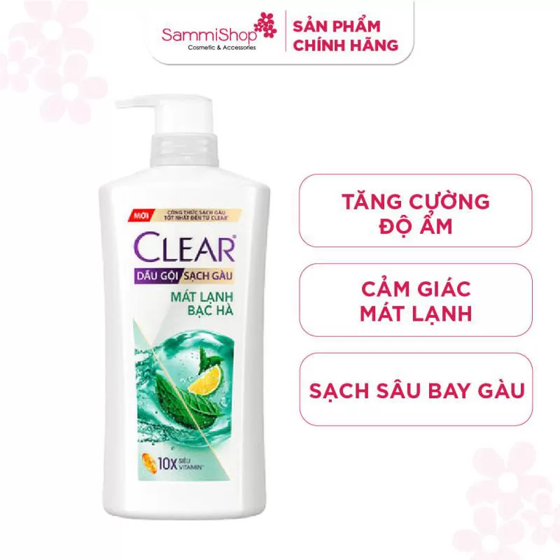Clear Dầu gội Sạch Gàu Mát Lạnh Bạc Hà 630g