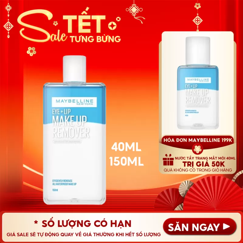 Nước Tẩy Trang Dành Cho Mắt Môi Maybelline Eye & Lip Makeup Remover 150ml