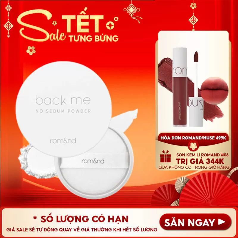 Phấn Phủ Dạng Bột Che Phủ Tốt Giúp Da Mịn Màng Romand Back Me No Sebum Powder 5g