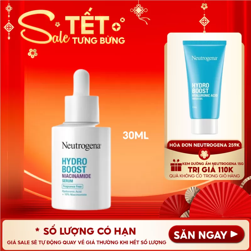 Serum Dưỡng Ẩm, Hỗ Trợ Dưỡng Sáng Da Neutrogena Hydro Boost Niacinamide Serum 30ml