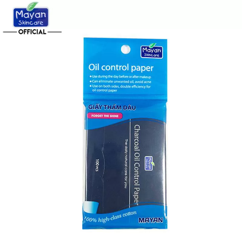 Giấy Thấm Dầu Than Hoạt Tính Mayan Charcoal Oil Control Paper 100 PCS