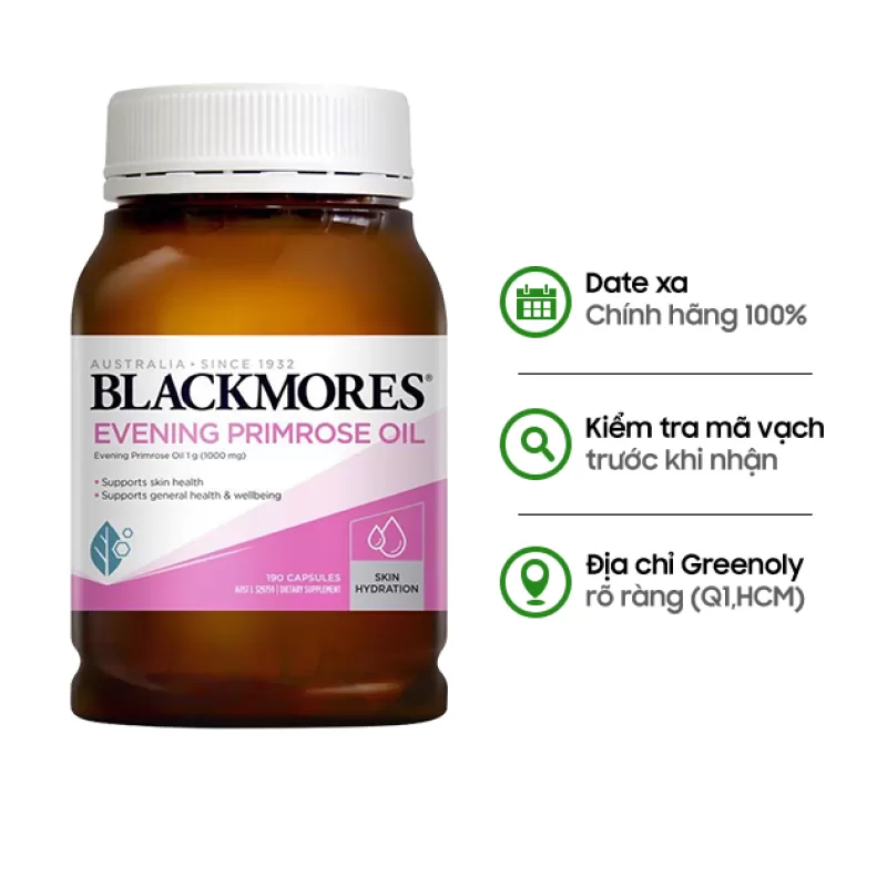 Tinh Dầu Hoa Anh Thảo Blackmores Úc Chính Hãng, Evening Primrose Oil - Ổn Định Nội Tiết, Đều Kinh, Giảm Khô Hạn
