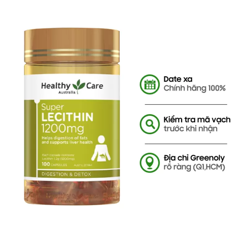 Healthy Care Viên Uống Mầm Đậu Nành Lecithin 1200mg Bổ Sung Sức Khỏe Nữ Giới 100 Viên