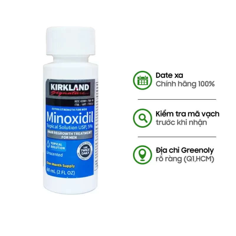 Kirkland Lọ Dung Dịch Kích Thích Mọc Tóc Chứa Minoxidil 5% 60ml