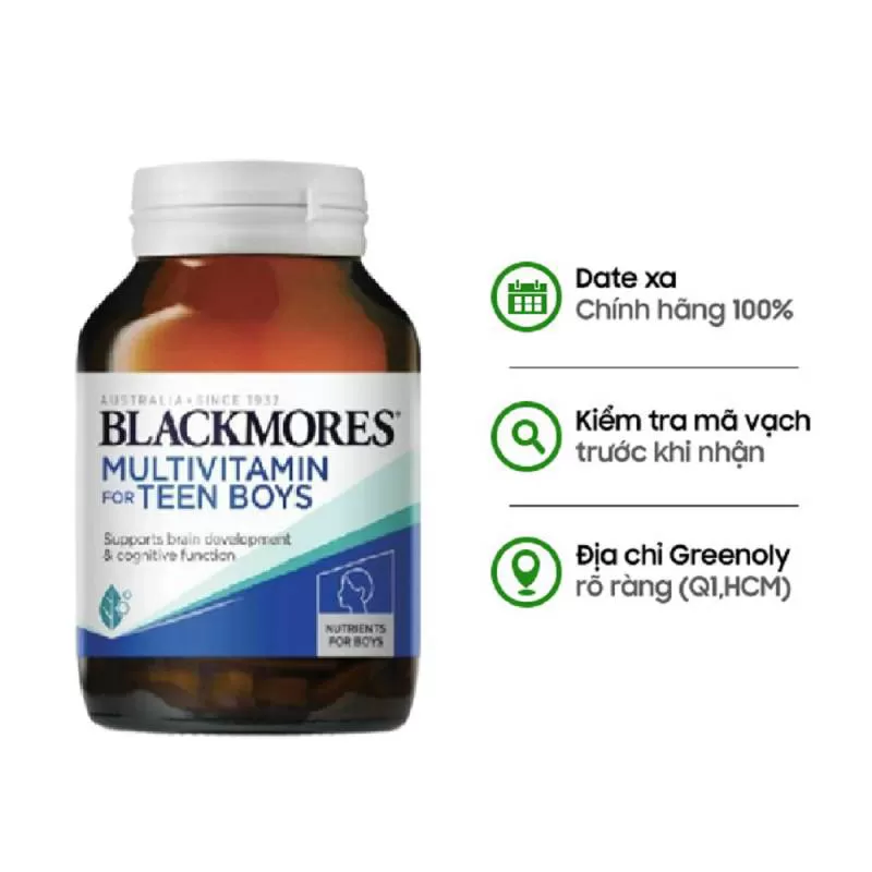 Blackmores Viên Uống Bổ Sung Vitamin Tổng Hợp Cho Bé Trai Multivitamin For Teen Boys 60 Viên
