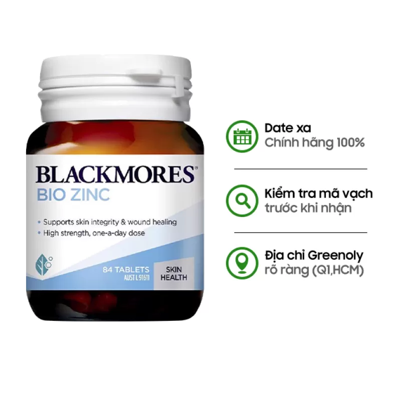 Bổ Sung Kẽm Tự Nhiên Làm Đẹp Da Bio Zinc - Blackmores Từ Úc 84 Viên
