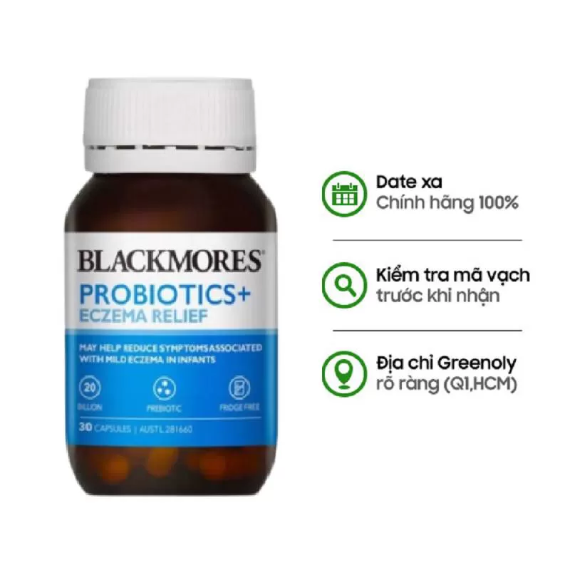 Blackmores Men Vi Sinh Hỗ Trợ Giảm Bệnh Chàm Probiotics+ Eczema Relief 30 Viên