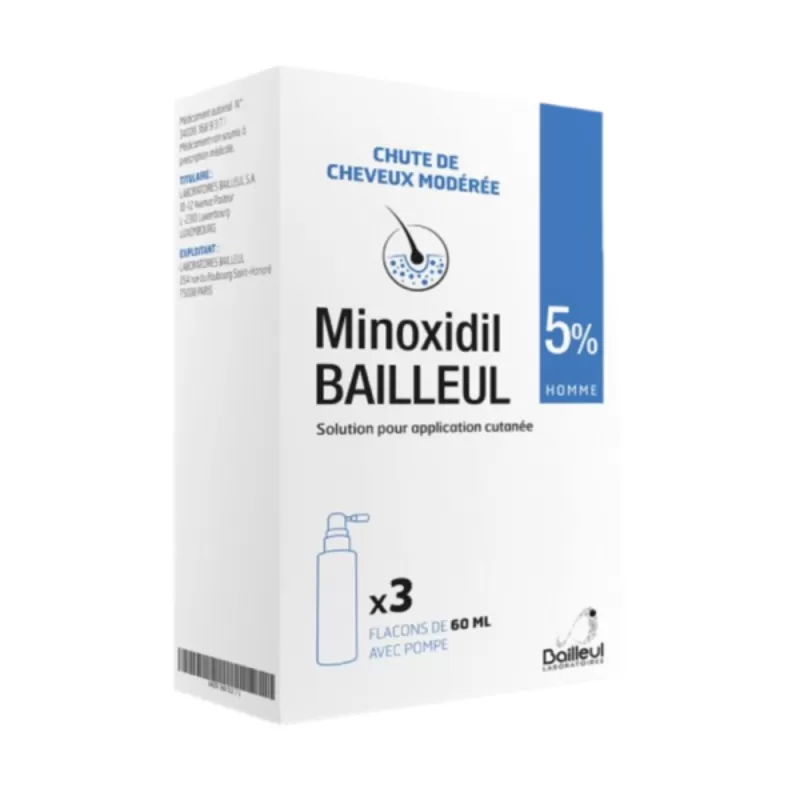 Bailleul Dung Dịch Kích Thích Mọc Tóc Minoxidil 5% 60ml x 3 Lọ