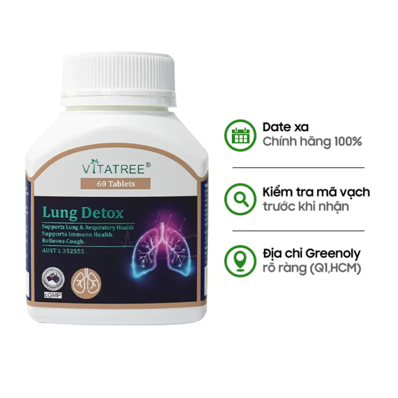 Hỗ Trợ Thải Độc Phổi Lung Detox Vitatree Của Úc 60 Viên