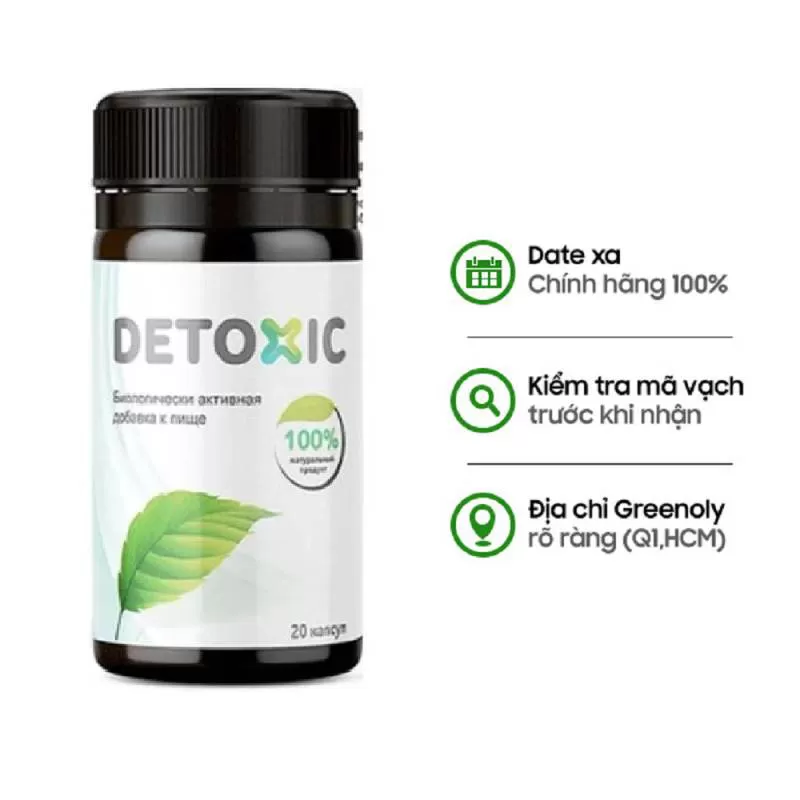 Detoxic Viên Uống Hỗ Trợ Diệt Kí Sinh Trùng, Thanh Lọc Hệ Tiêu Hóa 20 Viên