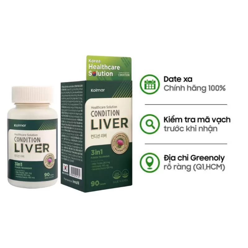 Kolmar Thực Phẩm Hỗ Trợ Tăng Cường Chức Năng Gan Condition Liver 90 Viên