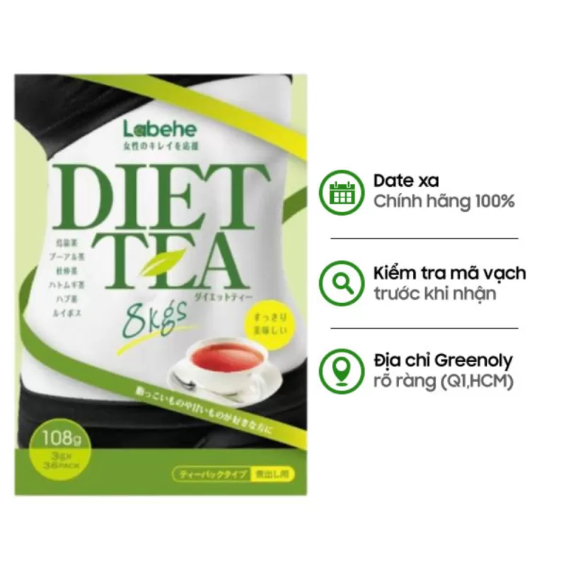 Orihiro Trà Hỗ Trợ Giảm Cân Diet Tea 8kg 36 Gói