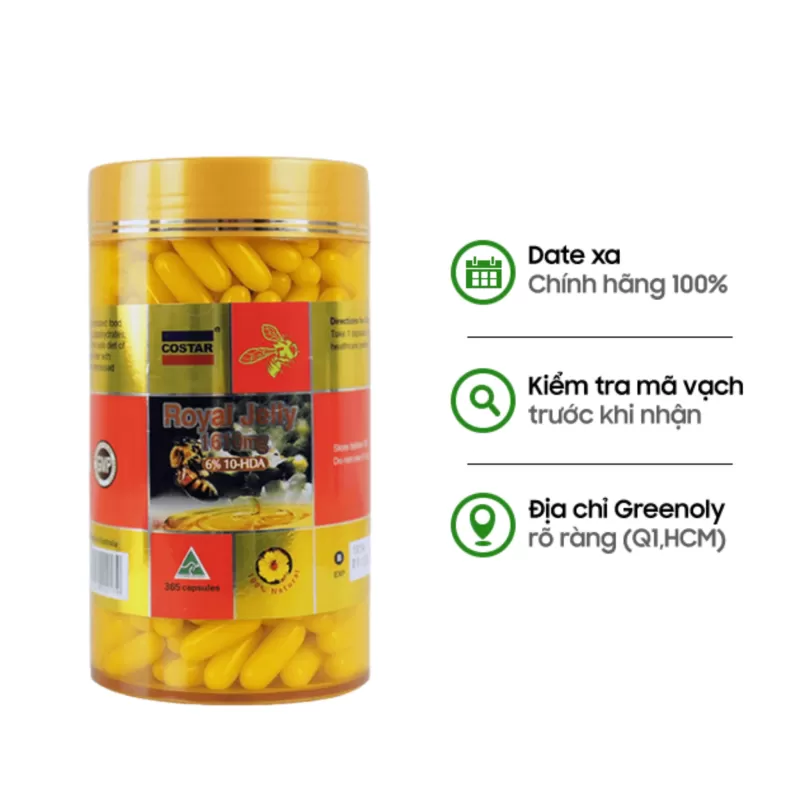 Sữa Ong Chúa Royal Jelly 1610mg Costar - 365 Viên