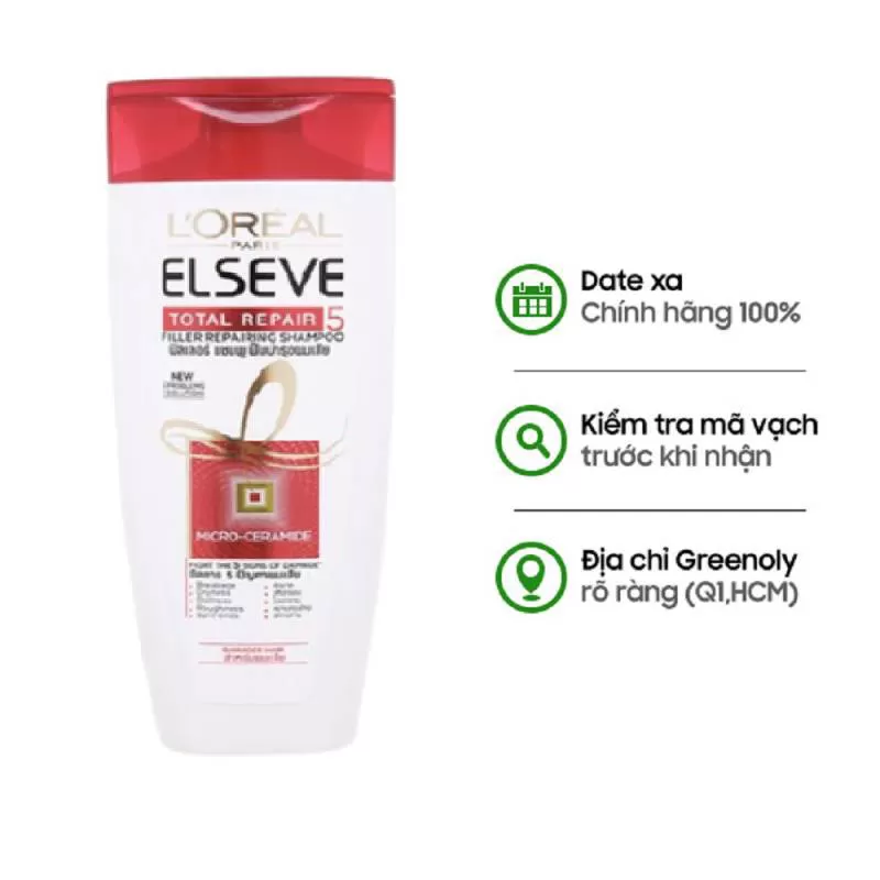 L'OREAL PARIS Dầu Gội L'Oreal Paris Total Repair 5 Phục Hồi Tóc 170ml