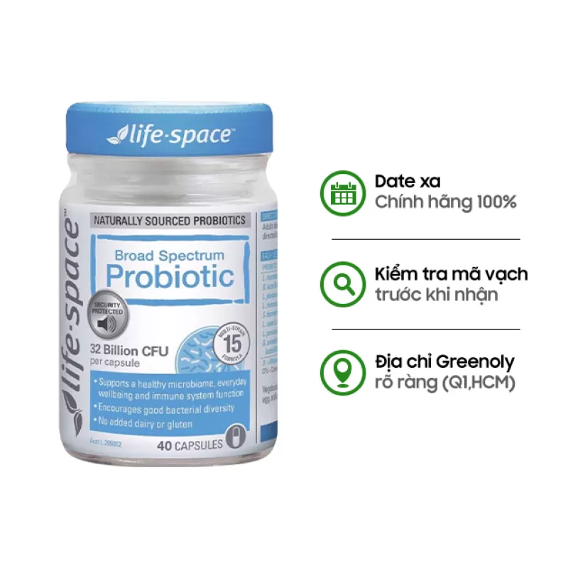 Men Vi Sinh Cho Người Lớn Probiotic Life Space - 40 Viên Từ Úc