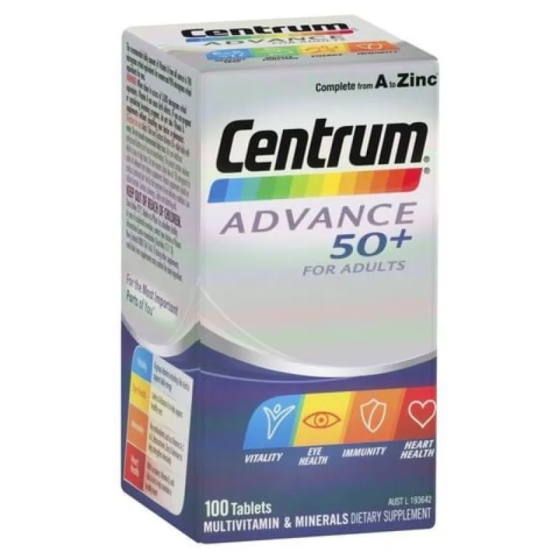 Centrum Viên Uống Bổ Sung Vitamin Tổng Hợp Cho Người Lớn Tuổi Advance 50+ For Adults 100 viên