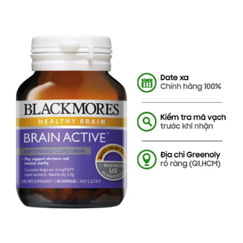 Blackmores Viên Uống Bổ Não Tăng Cường Trí Nhớ Brain Active 30 Viên