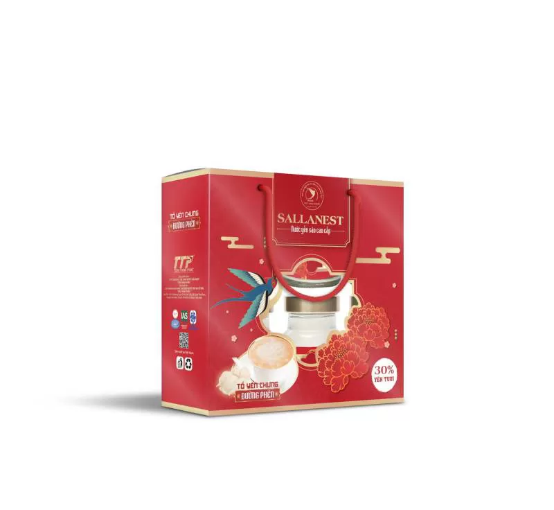 [MUA NHIỀU GIẢM THÊM] Sallanest Nước Yến Chưng Đường Phèn 30% Tổ Yến 6 Hũ x 70ml