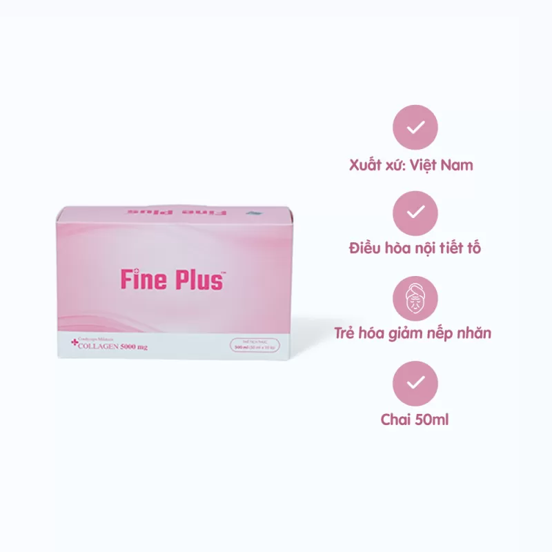 Nước uống đông trùng hạ thảo Fine Plus Collagen 5000mg giúp ngăn ngừa lão (50ml x 10 chai)