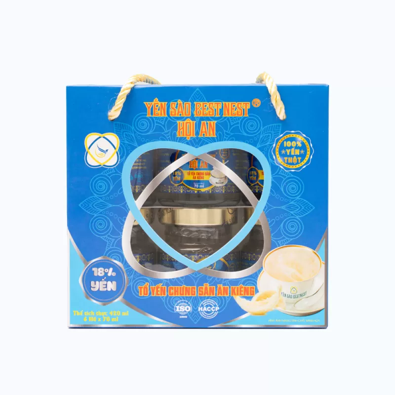 Yến Chưng Bestnest Hội An Đường Ăn Kiêng (Lốc 6 Hũ x 70ml)
