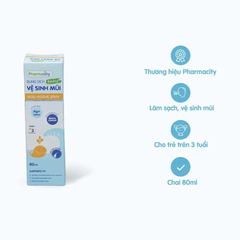 Dung dịch vệ sinh mũi cho trẻ Nose Hygiene Spray Baby (80ml)