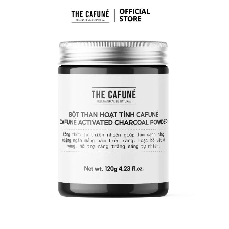 Bột than tre hoạt tính trắng răng Cafuné – loại bỏ mảng bám, vết ố vàng cho răng hiệu quả 120g