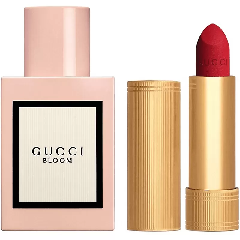 Set Nước Hoa Gucci Bloom EDP 30ML + Son Gucci 25 Goldie Red Fullsize