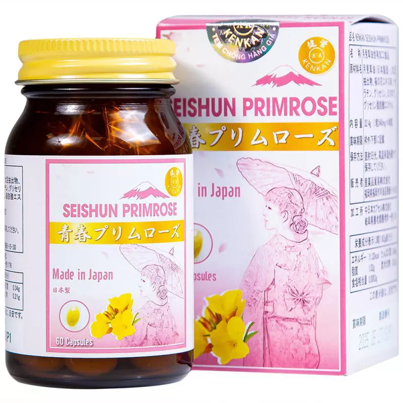 Viên uống Kenkan Seishun Primrose cải thiện các triệu chứng của phụ nữ tiền mãn kinh (60 viên)